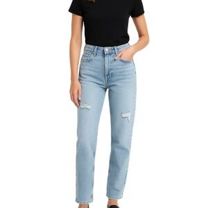 ZARA Z1975 RIPPED STRAIGHT CROPPED JEANS Size 6 EUC